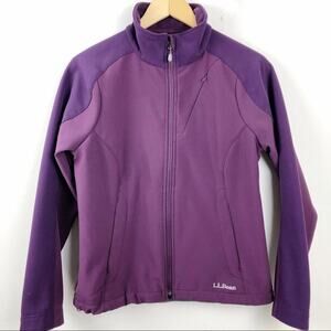 L.L. Bean Nylon Purple Full Zip Jacket Fleece Lined Size Small Pockets